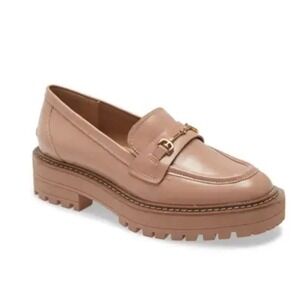 Sam Edelman Horse Bit Platform Loafers Pink Leather Womens 9.5 Office Career
